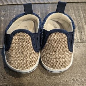 Newborn Jute/canvas denim loafers